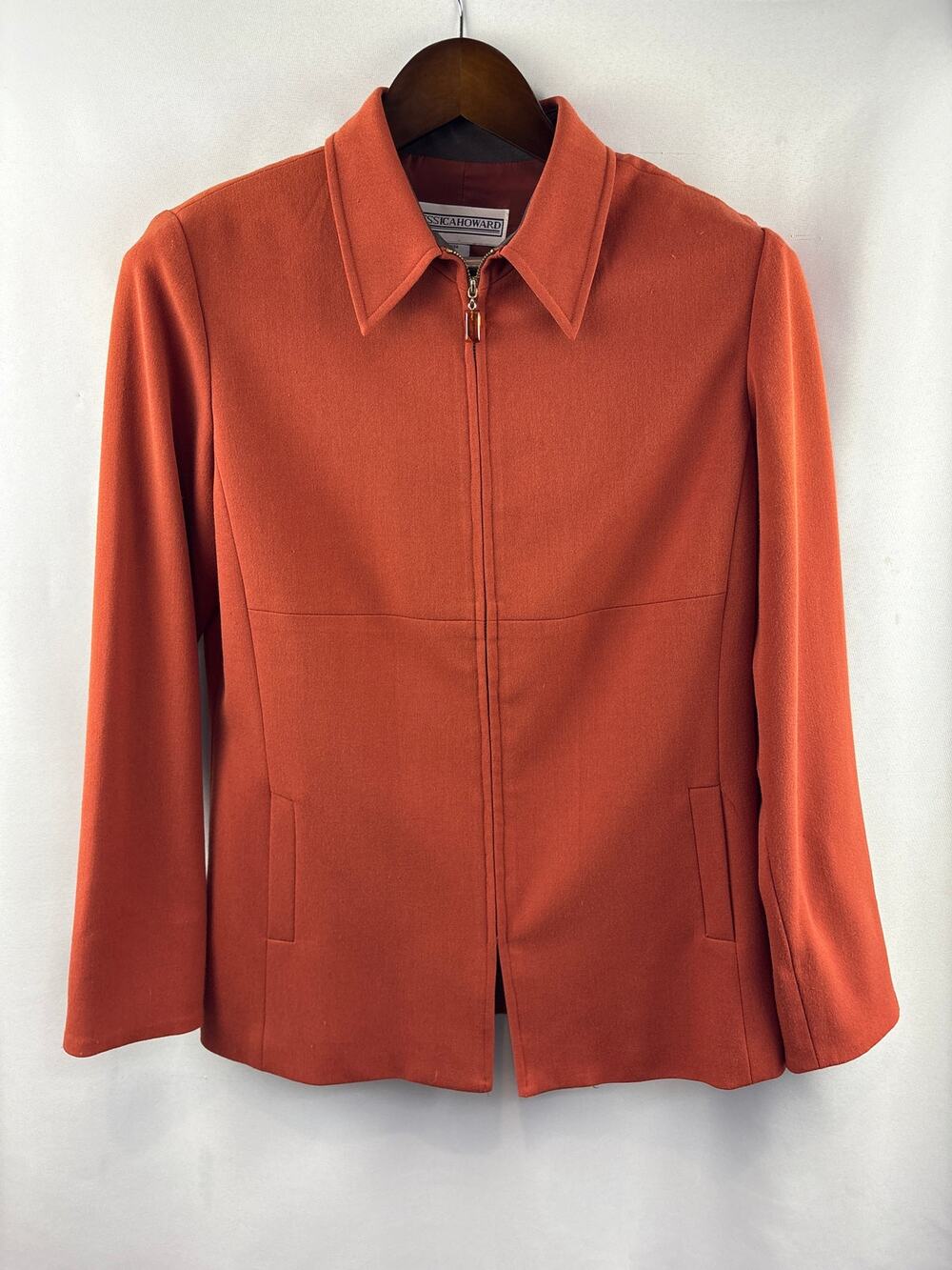 Women’s Vintage Jessica Howard Size 8 Burnt Orange Zip Blazer
